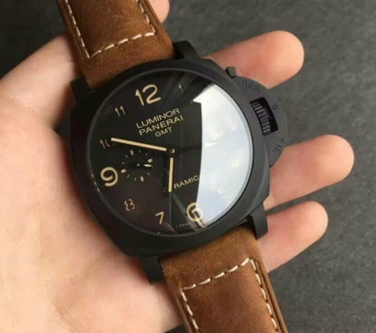 PANERAI LUMINOR GMT BRACCIALE IN PELLE MARRONE