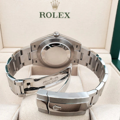 ROLEX DATEJUST OYSTER SILVER WHITE GOLD FLUTED BEZEL 2023