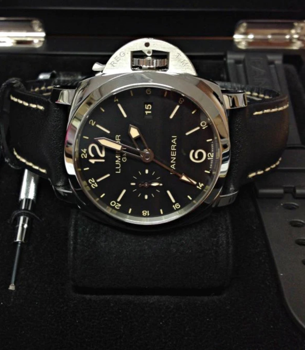 PANERAI LUMINOR GMT BRACCIALE IN PELLE NERO
