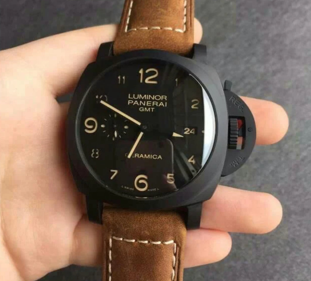 PANERAI LUMINOR GMT BRACCIALE IN PELLE MARRONE
