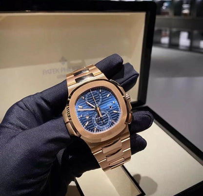 PATEK PHILIPPE NAUTILUS GOLD BLU DIAL