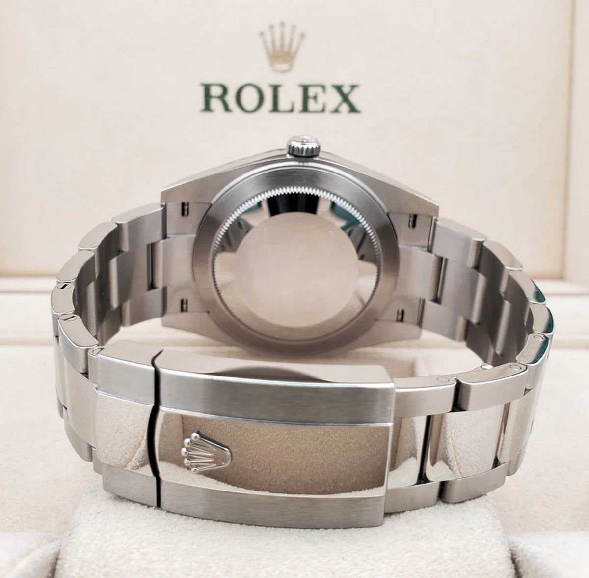 ROLEX DATEJUST OYSTER SILVER WHITE GOLD FLUTED BEZEL 2023