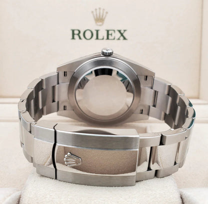 ROLEX DATEJUST OYSTER SILVER WHITE GOLD FLUTED BEZEL 2023