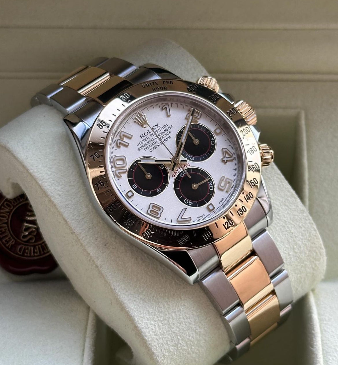 ROLEX DAYTONA ACCIAIO E ORO QUADRANTE BIANCO CRONO NERO