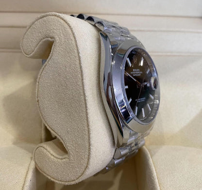 ROLEX DATEJUST JUBILEE BLACK DIAL GHIERA LISCIA