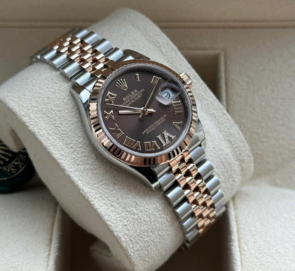 ROLEX DATEJUST JUBILEE GOLD CHOCOLATE NUMERI ROMANI