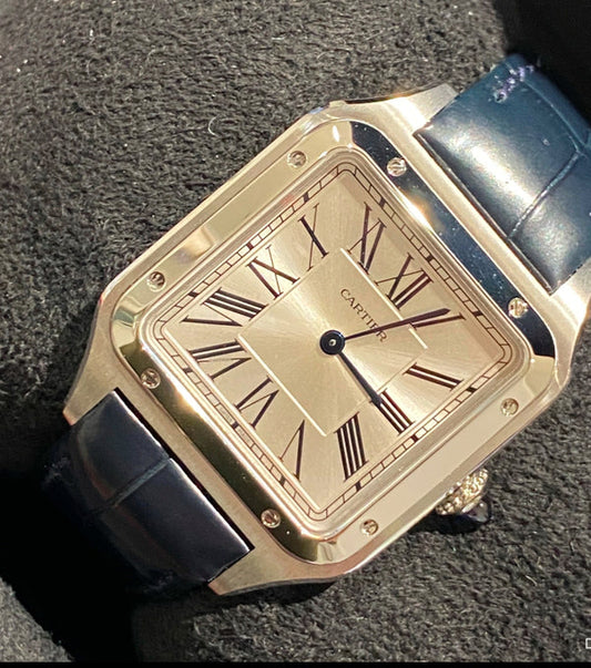 CARTIER SANTOS DUMONT IN PELLE BLU