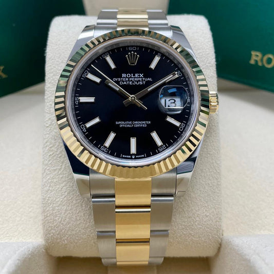 ROLEX DATEJUST OYSTER BLACK & GOLD
