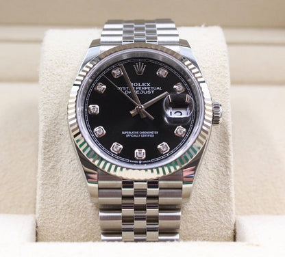 ROLEX DATEJUST JUBILEE BLACK DIAL DIAMOND