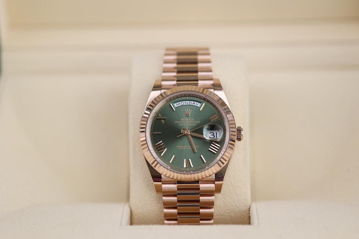 ROLEX DAY-DATE ORO ROSA QUADRANTE VERDE