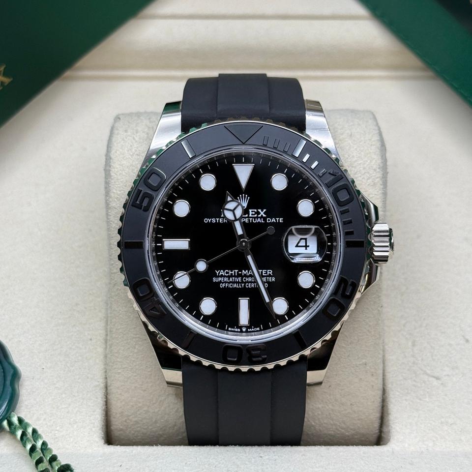 ROLEX YACHT-MASTER OYSTERFLEX BLACK WHITE GOLD
