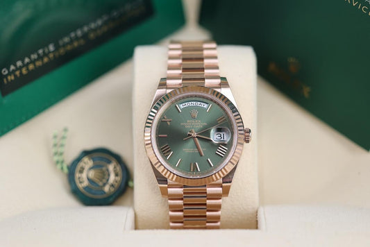 ROLEX DAY-DATE ORO ROSA QUADRANTE VERDE