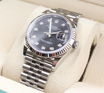 ROLEX DATEJUST JUBILEE BLACK DIAL DIAMOND