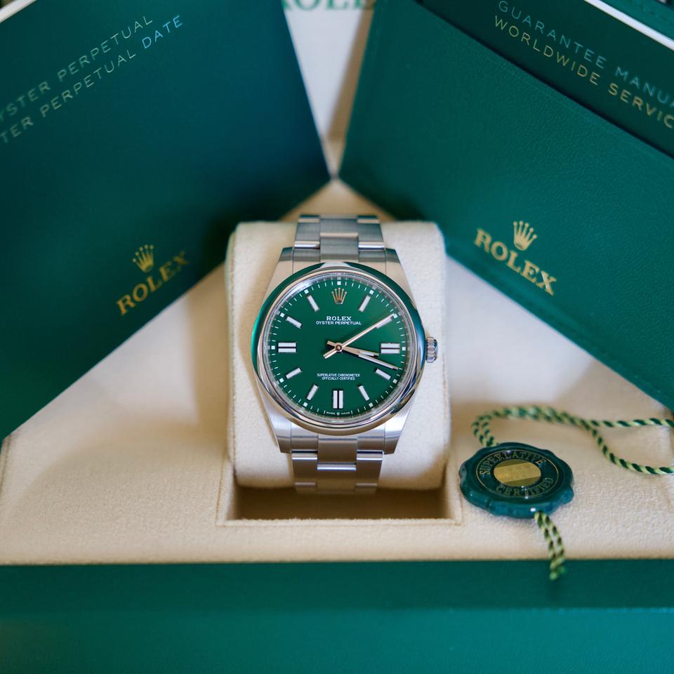 ROLEX OYSTER PERPETUAL GREEN DIAL