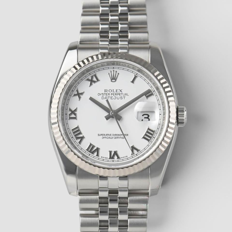 ROLEX DATEJUST JUBILÈE BIANCO NUMERI ROMANI