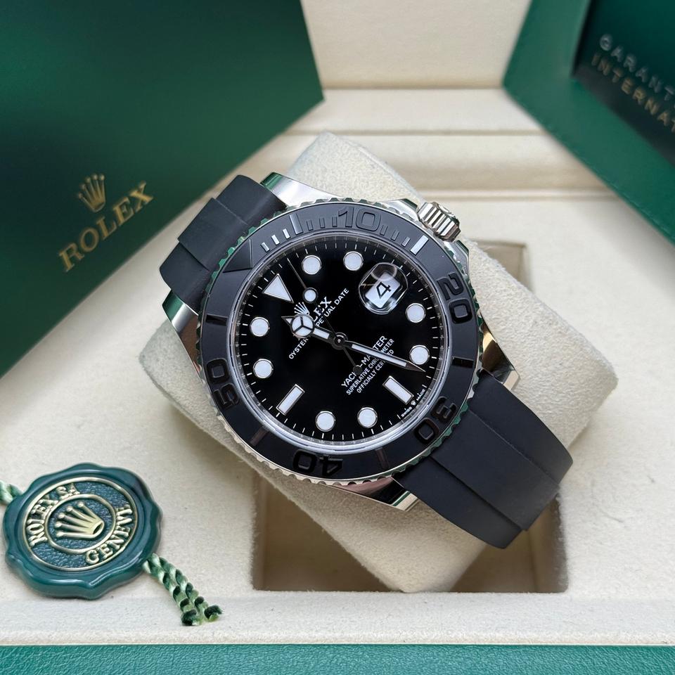 ROLEX YACHT-MASTER OYSTERFLEX BLACK WHITE GOLD