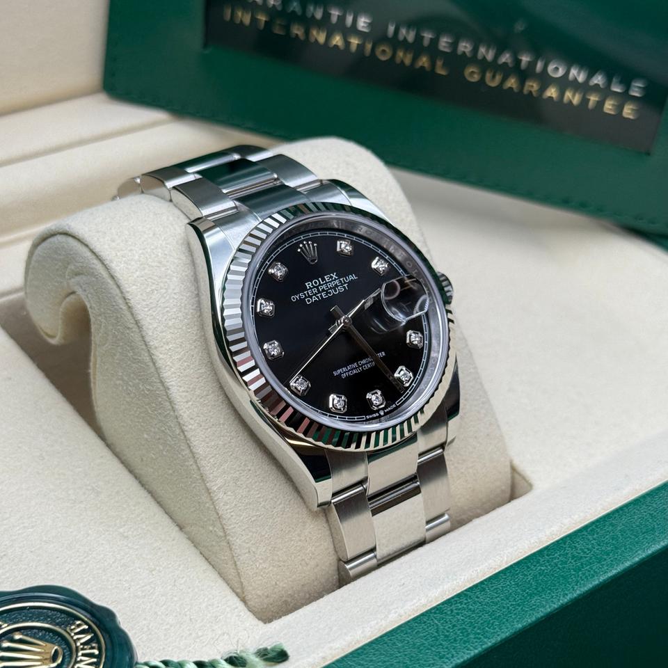 ROLEX DATEJUST OYSTER BLACK DIAL DIAMOND