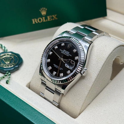 ROLEX DATEJUST OYSTER BLACK DIAL DIAMOND