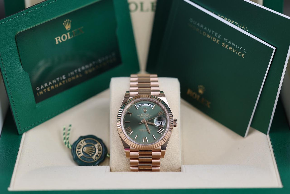 ROLEX DAY-DATE ORO ROSA QUADRANTE VERDE