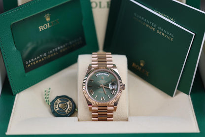ROLEX DAY-DATE ORO ROSA QUADRANTE VERDE