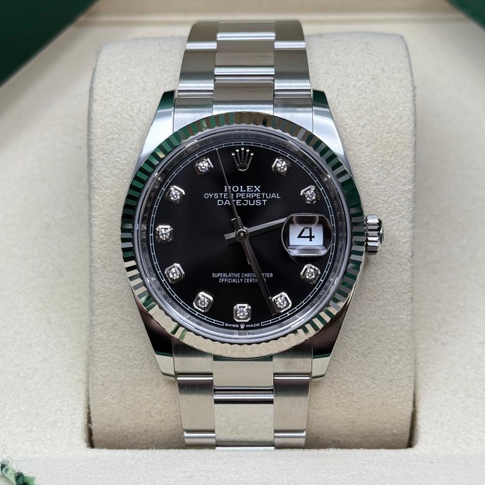ROLEX DATEJUST OYSTER BLACK DIAL DIAMOND