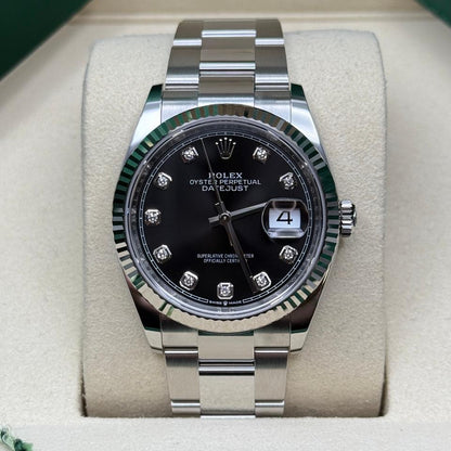 ROLEX DATEJUST OYSTER BLACK DIAL DIAMOND