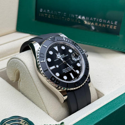 ROLEX YACHT-MASTER OYSTERFLEX BLACK WHITE GOLD