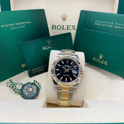 ROLEX DATEJUST OYSTER BLACK & GOLD