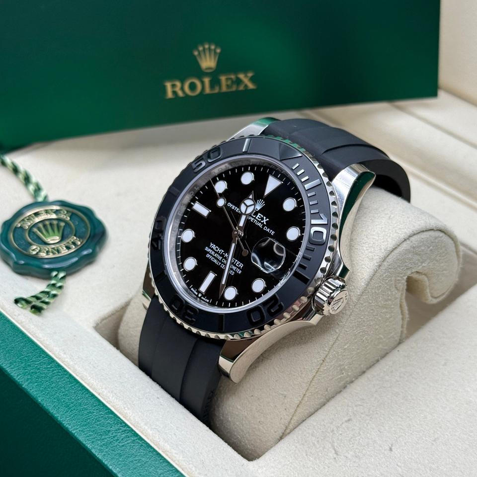 ROLEX YACHT-MASTER OYSTERFLEX BLACK WHITE GOLD
