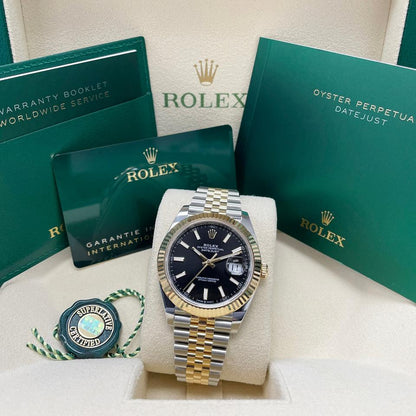 ROLEX DATEJUST JUBILEE ACCIAIO E ORO BLACK DIAL